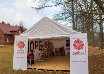 "Namiot Nadziei" Caritas w Podlipkach w gminie Krynki / Monika Kalicka / Radio Białystok
