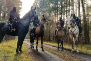 22.11.2021. Granica polsko-białoruska. Policyjne tandemy strzegące granicy / KPP Hajnówka