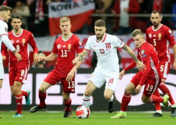 El. do MŚ 2022: Polska - Węgry / PAP/Leszek Szymański