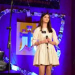 27.11.2021. Sandomierz. V Festiwal Piosenki Religijno-Patriotycznej. Na zdjęciu: Julia Jagiłło / ks. Grzegorz Słodkowski / Diecezja Sandomierska