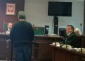 16.10.2019. Kielce. Rozprawa Łukasza P., właściciela składowiska odpadów w Nowinach. Na zdjęciu: zeznaje Tadeusz D. Były wójt Piekoszowa / Michał Kita / Radio Kielce