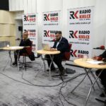07.11.2021. Kielce. Studio Polityczne Radia Kielce. Na zdjęciu (od lewej): Marek Kwitek - PiS, , Anna Myślińska - Platforma Obywatelska, Michał Sokolnicki - Konfederacja Partia KORWiN, Małgorzata Marenin - Nowa Lewica / Kamil Król / Radio Kielce