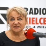 07.11.2021. Kielce. Studio Polityczne Radia Kielce. Na zdjęciu: Anna Myślińska - Platforma Obywatelska / Kamil Król / Radio Kielce