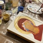 17.11.2021. Sandomierz. Warsztaty pisania ikon / Grażyna Szlęzak-Wójcik / Radio Kielce