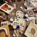 17.11.2021. Sandomierz. Warsztaty pisania ikon / Grażyna Szlęzak-Wójcik / Radio Kielce