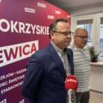 02.11.2021. Konferencja Nowej Lewicy. Na zdjęciu (od lewej): Andrzej Szejna - lider Nowej Lewicy w regionie świętokrzyskim, Jacek Skórski - członek Nowej Lewicy / Michał Kita / Radio Kielce