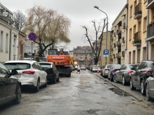 29.11.2021. Kielce. Ulica Słowackiego. Remont / Wiktor Taszłow / Radio Kielce