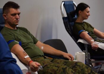 09.12.2021. Świętokrzyskie. Akcja honorowego krwiodawstwa / ppor. Daniel Woś / ŚBOT