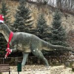 06.12.2021. Bałtów. Allozaur Gerard w mikołajkowym przebraniu / Emilia Sitarska / Radio Kielce
