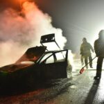 14.12.2021. Modliszewice. Pożar samochodu / Magdalena Galas-Klusek / Radio Kielce