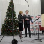 24.12.2021. Kielce. Życzenia dla słuchaczy Radia Kielce. Na zdjęciu (od lewej): Anna Krupka - wiceminister sportu i Krzysztof Słoń - senator PiS / Piotr Kwaśniewski / Radio Kielce