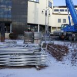 21.12.2021. Kielce. Dźwig przy Politechnice Świętokrzyskiej / Sebastian Kalwat / Radio Kielce