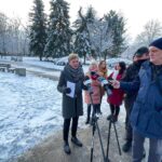 10.12.2021. Kielce. Wdrożenie systemu bieżącego pomiaru jakości powietrza. Na zdjęciu (w środku): Agata Wojda - zastępca prezydenta Kielc / Jarosław Kubalski / Radio Kielce