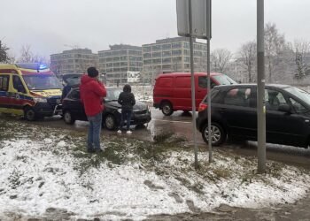 10.12.2021. Kielce. Kolizja na ulicy Świętokrzyskiej / Monika Miller / Radio Kielce