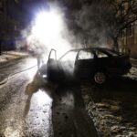 27.12.2021. Kielce ul. Żeromskiego. Pożar samochodu / Jarosław Kubalski / Radio Kielce