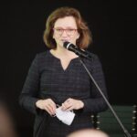 16.12.2021. Nowa Słupia. Otwarcie Muzeum Starożytnego Hutnictwa Świętokrzyskiego. Na zdjęciu: Agata Wojtyszek - poseł / Wiktor Taszłow / Radio Kielce