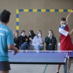 02.12.2021. Kielce. Pokazowa lekcja tenisa stołowego / Wiktor Taszłow / Radio Kielce