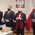 07.12.2021. Kielce. Spotkanie opłatkowe wojewody. Na zdjęciu (od lewej): Andrzej Kryj - poseł, Marek Kwitek - poseł, Krzysztof Lipiec - poseł, Zbigniew Koniusz - wojewoda świętokrzyski / Wiktor Taszłow / Radio Kielce