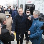 13.12.2021. Końskie. Wizyta wiceministra infrastruktury Grzegorza Witkowskiego / Wiktor Taszłow / Radio Kielce