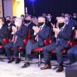 13.12.2021. Kielce. Koncert „Czas próby”. Na zdjęciu (od lewej): Mirosław Gębski - starosta kielecki, poseł Krzysztof Lipiec - lider świętokrzyskich struktur PiS, Zbigniew Koniusz - wojewoda świętokrzyski, Andrzej Bętkowski - marszałek województwa świętokrzyskiego, Dariusz Czechowski - starosta włoszczowski / Wiktor Taszłow / Radio Kielce