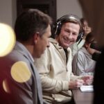 15.12.2021. Radio Kielce. Finał trzeciego dnia akcji "Choinka pod choinkę". Na zdjęciu: Sławomir Szmal, Paweł Solarz - Radio Kielce / Wiktor Taszłow / Radio Kielce