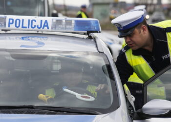 22.04.2019 Bilcza. Policja kontroluje pojazdy / Jarosław Kubalski / Radio Kielce