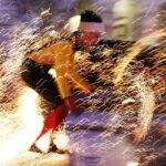 19.12.2021 Kielce Zakończenie jarmarku bożonarodzeniowego. Teatr Ognia Los Fuegos / Jarosław Kubalski / Radio Kielce