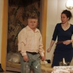 30.11. 2021 Kielce. Teatr im. Stefana Żeromskiego. Próba spektaklu "Prezent urodzinowy" w reżyserii Jerzego Bończaka. Na zdjęciu: Mirosław Bieliński i Aneta Wirzinkiewicz / Jarosław Kubalski / Radio Kielce