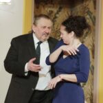 30.11. 2021 Kielce. Teatr im. Stefana Żeromskiego. Próba spektaklu "Prezent urodzinowy" w reżyserii Jerzego Bończaka. Jacek Mąka i Aneta Wirzinkiewicz / Jarosław Kubalski / Radio Kielce