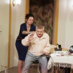 30.11. 2021 Kielce. Teatr im. Stefana Żeromskiego. Próba spektaklu "Prezent urodzinowy" w reżyserii Jerzego Bończaka. Aneta Wirzinkiewicz i Mirosław Bieliński / Jarosław Kubalski / Radio Kielce