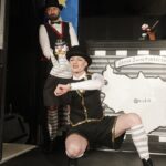 08.12.2021 Kielce. Teatr Lalki i Aktora Kubuś. Próba medialna spektaklu "Legendy ziemi świętokrzyskiej". Ewa Lubacz i Michał Olszewski / Jarosław Kubalski / Radio Kielce