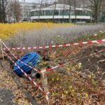 03.12.2021. Kielce. Prace przy oświetleniu nad Silnicą / Wiktor Taszłow / Radio Kielce