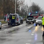 05.01.2022. Kielce. Wypadek na skrzyżowaniu ulicy Jagiellońskiej i Kołłątaja w Kielcach / Wiktor Taszłow / Radio Kielce