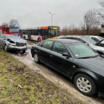 05.01.2022. Kielce. Wypadek na skrzyżowaniu ulicy Jagiellońskiej i Kołłątaja w Kielcach / Wiktor Taszłow / Radio Kielce