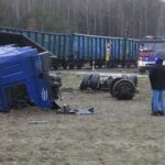 05.01.2022. Gołuchów. Zderzenie samochodu ciężarowego z pociągiem / Wiktor Taszłow / Radio Kielce