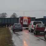 05.01.2022. Gołuchów. Zderzenie samochodu ciężarowego z pociągiem / Wiktor Taszłow / Radio Kielce