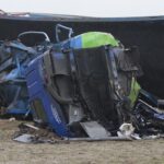 05.01.2022. Gołuchów. Zderzenie samochodu ciężarowego z pociągiem / Wiktor Taszłow / Radio Kielce