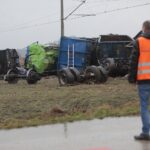 05.01.2022. Gołuchów. Zderzenie samochodu ciężarowego z pociągiem / Wiktor Taszłow / Radio Kielce