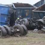 05.01.2022. Gołuchów. Zderzenie samochodu ciężarowego z pociągiem / Wiktor Taszłow / Radio Kielce