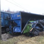 05.01.2022. Gołuchów. Zderzenie samochodu ciężarowego z pociągiem / Wiktor Taszłow / Radio Kielce