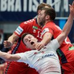 20.01.2022. Bratysława, Słowacja. Mistrzostwa Europy piłkarzy ręcznych. Faza zasadnicza. Mecz grupy II: Polska - Norwegia. Na zdjęciu: Michał Olejniczak / PAP/Adam Warżawa