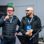 19.01.2022. Kielce. Centrum Kongresowe Targów Kielce. Warsztaty Muzyczna Kuźnia 2022. Na zdjęciu (od lewej): Jacek Królik i Grzegorz Skawiński - gitarzyści / Muzyczna Kuźnia / Facebook