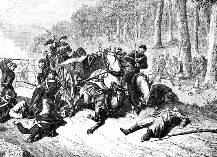 8 sierpnia 1863 roku. Bitwa pod Żyrzynem / źródło: ilustracja anonimowa, Journal Universel; Wikimedia Commons