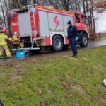 03.01.2022. Końskie. Strażacy uratowali przymarzniętego łabędzia / KP PSP Końskie