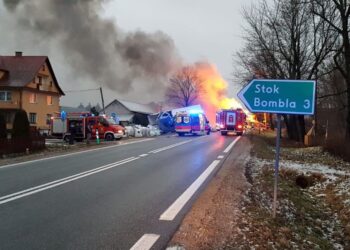 30.01.2022. Wypadek w miejscowości Stok / Podlaska Policja