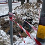 21.01.2022. Kielce. Ulica 1 Maja. Montaż Inteligentnego Systemu Transportowego / Wiktor Taszłow / Radio Kielce