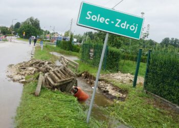 06.08.2021. Solec-Zdrój. Ulewne deszcze zalały ulice i pola / Marta Gajda / Radio Kielce