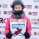 22.01.2022. Krajno. Zawody Narciarskie o Puchar Radia Kielce. Na zdjęciu: Lena Dymińska (grupa 2K - 10-13 lat) / Marek Wtorek / Radio Kielce