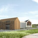 05.01.2022. Huta Szklana. Wizualizacja Świętokrzyskiej Zagrody Kultury „Harmonia”. Widok od strony wjazdu / Urząd Gminy Bieliny