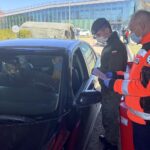 28.04.2021. Podzamcze. Otwarcie pierwszego w Polsce punktu szczepień drive thru / Iwona Murawska / Radio Kielce